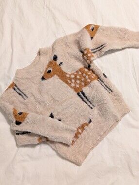 Cute Speckled Fawn Fuzzy Sweater